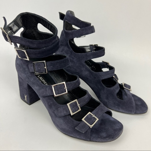 Saint Laurent Babies YSL Suede Gladiator Heeled Sandals - Picture 4 of 10